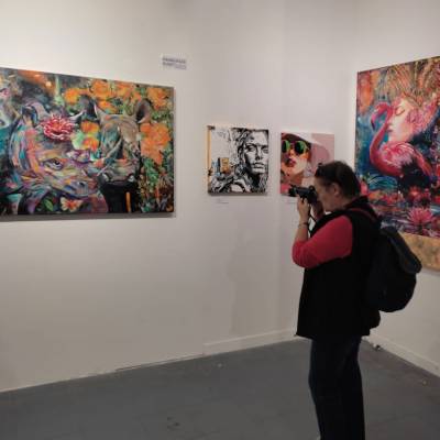 Kunstwerke von Rike WolkeSieben in Ausstellung in Hamburger Kunstgalerie