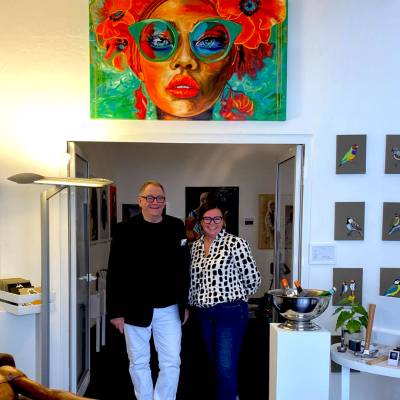 Rike WolkeSieben mit Christian C. Schophaus, Inhaber der CCS-ART-GALLERY 